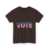 Vote American Flag Patriotic T-Shirt - Dark Chocolate