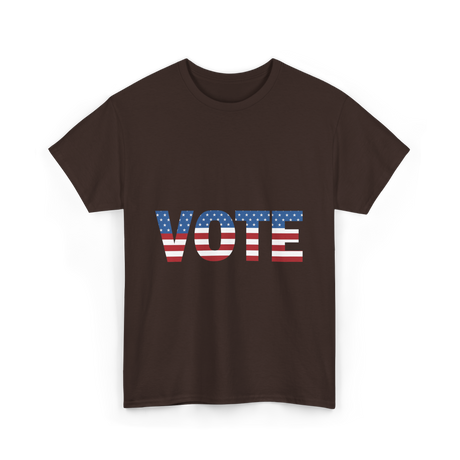 Vote American Flag Patriotic T-Shirt - Dark Chocolate