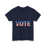 Vote American Flag Patriotic T-Shirt - Navy