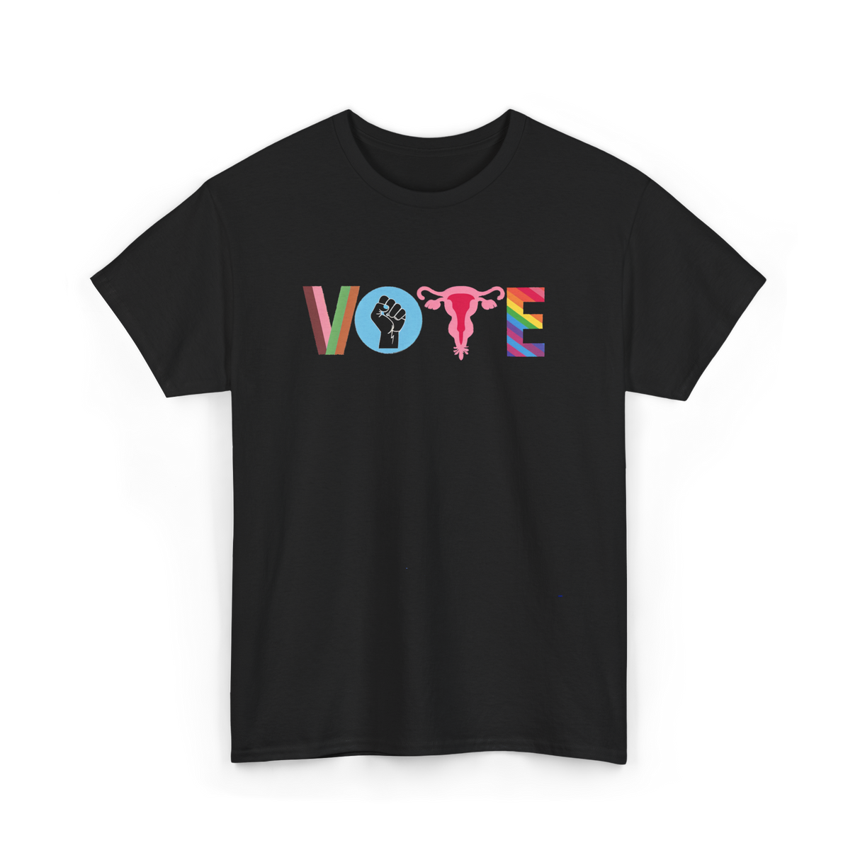 Vote Books Fist Ovaries T-Shirt - Black