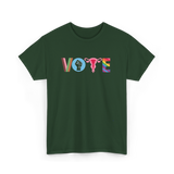 Vote Books Fist Ovaries T-Shirt - Forest Green