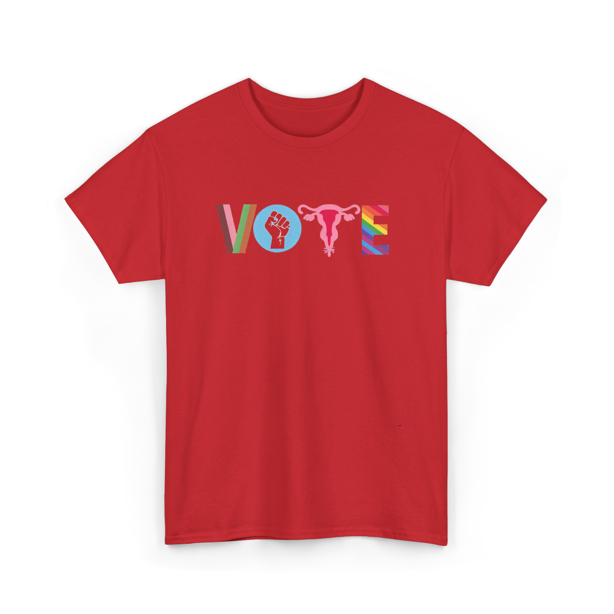 Vote Books Fist Ovaries T-Shirt - Red