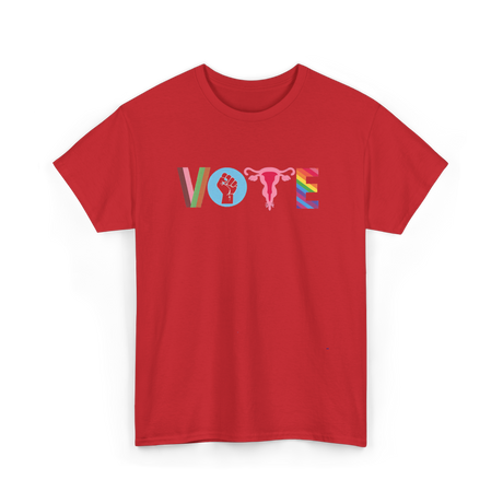 Vote Books Fist Ovaries T-Shirt - Red