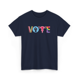 Vote Books Fist Ovaries T-Shirt - Navy