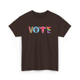 Vote Books Fist Ovaries T-Shirt - Dark Chocolate