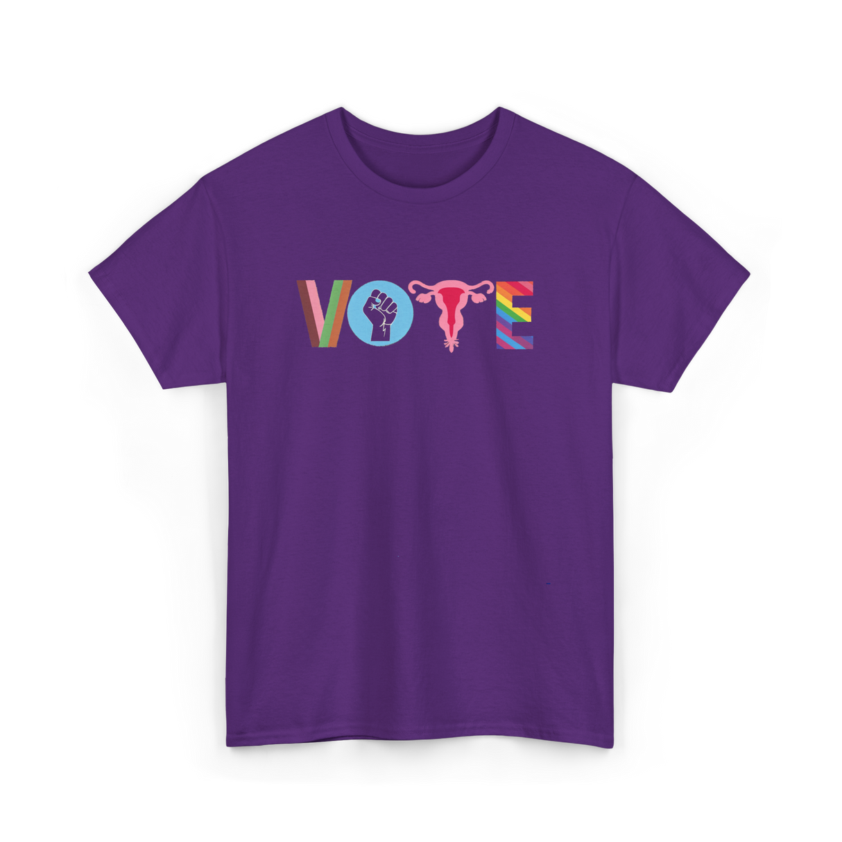 Vote Books Fist Ovaries T-Shirt - Purple