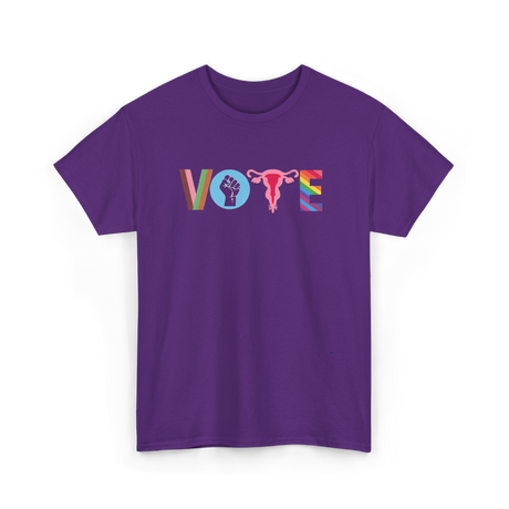 Vote Books Fist Ovaries T-Shirt - Purple