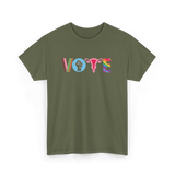 Vote Books Fist Ovaries T-Shirt - Military Green