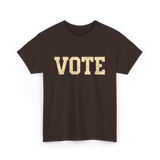 Vote Civic Action Election 2024 T-Shirt - Dark Chocolate