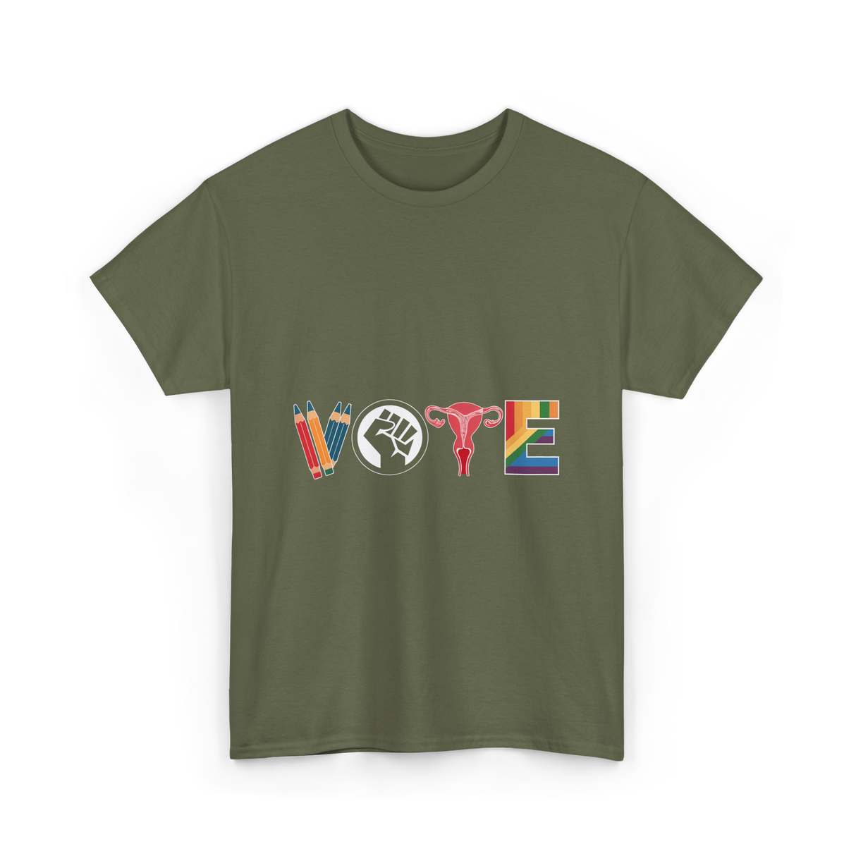 Vote Equality Activism T-Shirt - Military Green