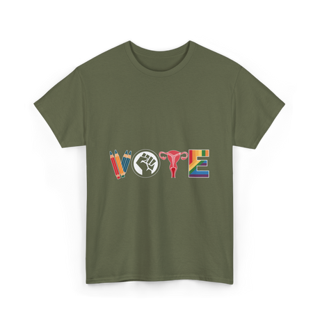 Vote Equality Activism T-Shirt - Military Green