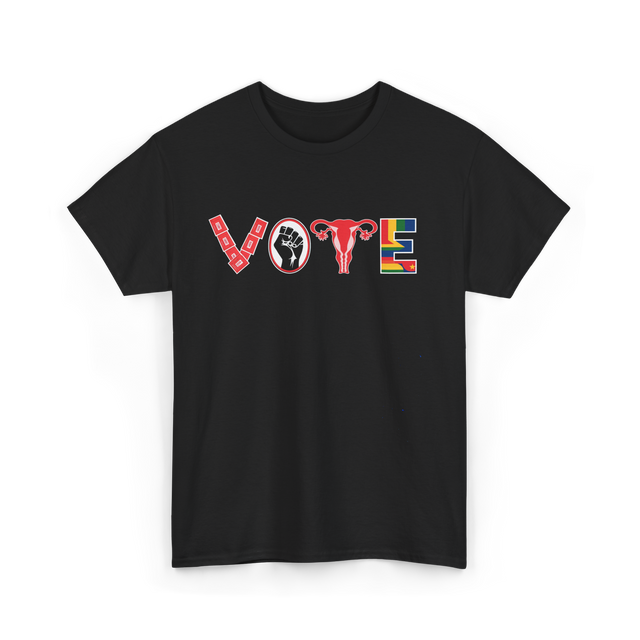 Vote Ovaries Feminist Activism T-Shirt - Black