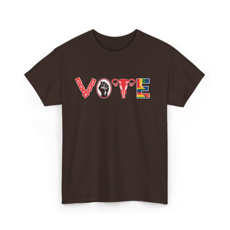 Vote Ovaries Feminist Activism T-Shirt - Dark Chocolate