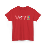 Vote Ovaries Feminist Activism T-Shirt - Red