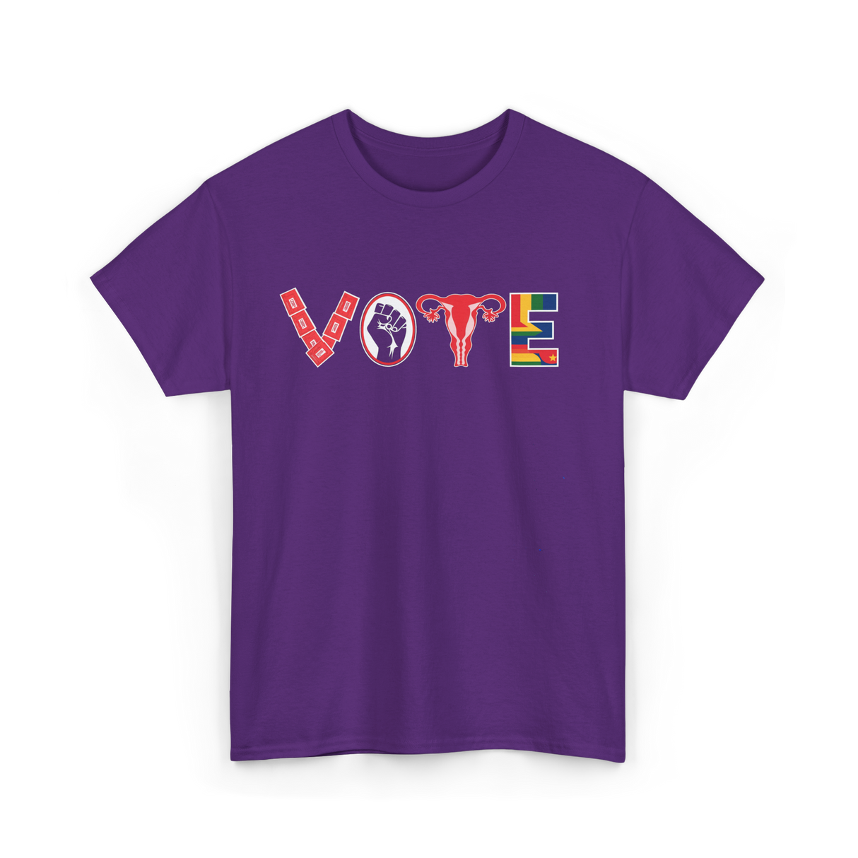 Vote Ovaries Feminist Activism T-Shirt - Purple