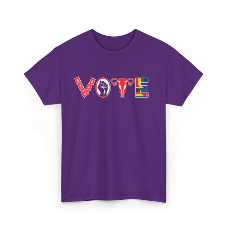 Vote Ovaries Feminist Activism T-Shirt - Purple