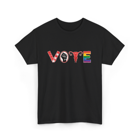 Vote Ovaries LGBTQ Activism T-Shirt - Black