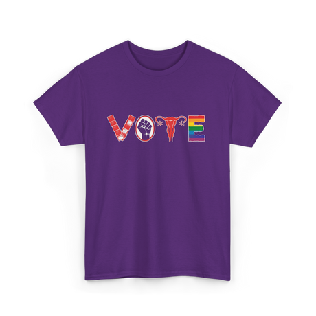 Vote Ovaries LGBTQ Activism T-Shirt - Purple