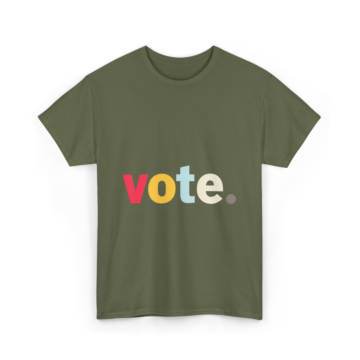 Vote Retro Style Election T-Shirt - Military Green