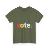 Vote Retro Style Election T-Shirt - Military Green