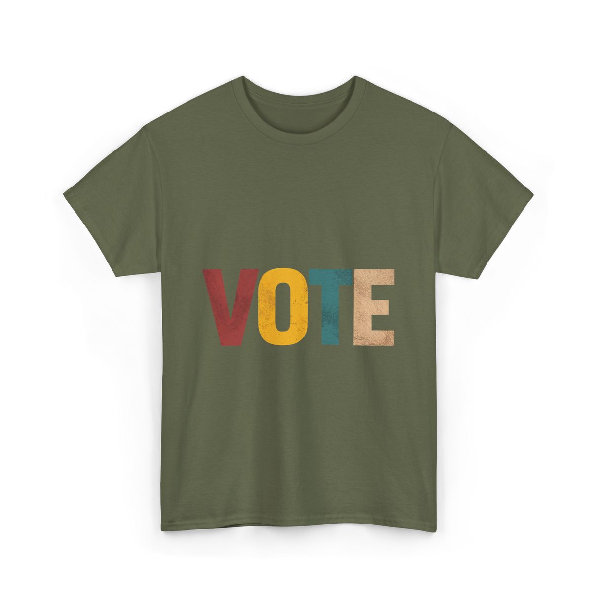 Vote Retro Voting Rights T-Shirt - Military Green