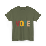 Vote Retro Voting Rights T-Shirt - Military Green