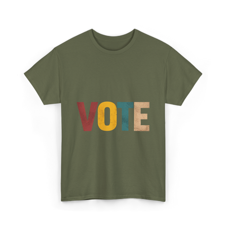 Vote Retro Voting Rights T-Shirt - Military Green