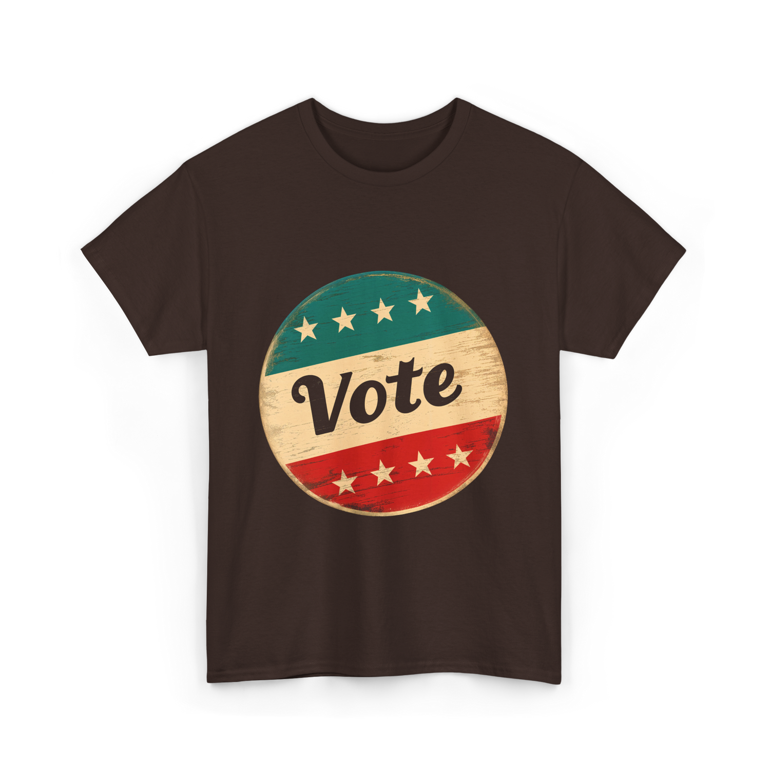 Vote Vintage Election Democracy T-Shirt - Dark Chocolate