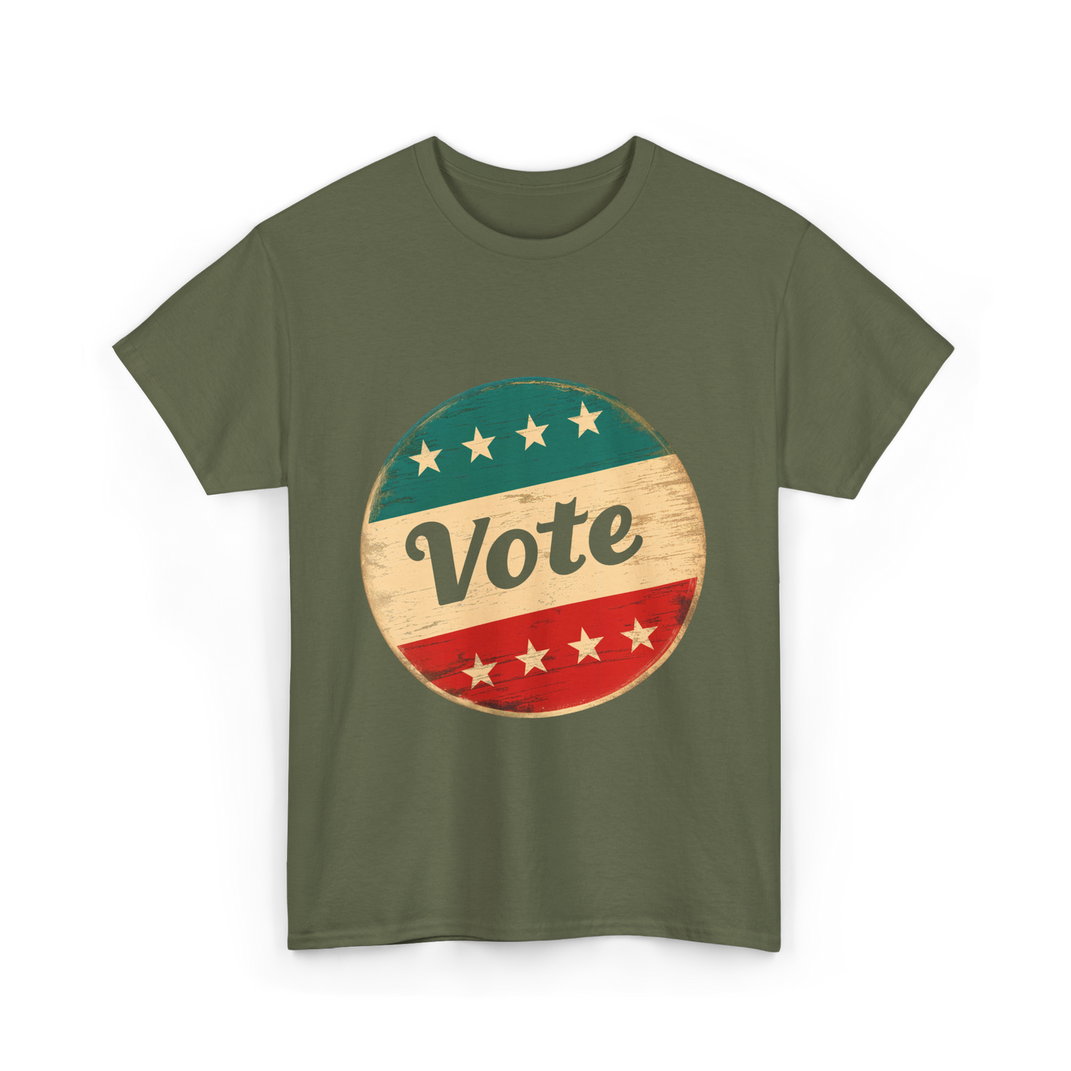 Vote Vintage Election Democracy T-Shirt - Military Green
