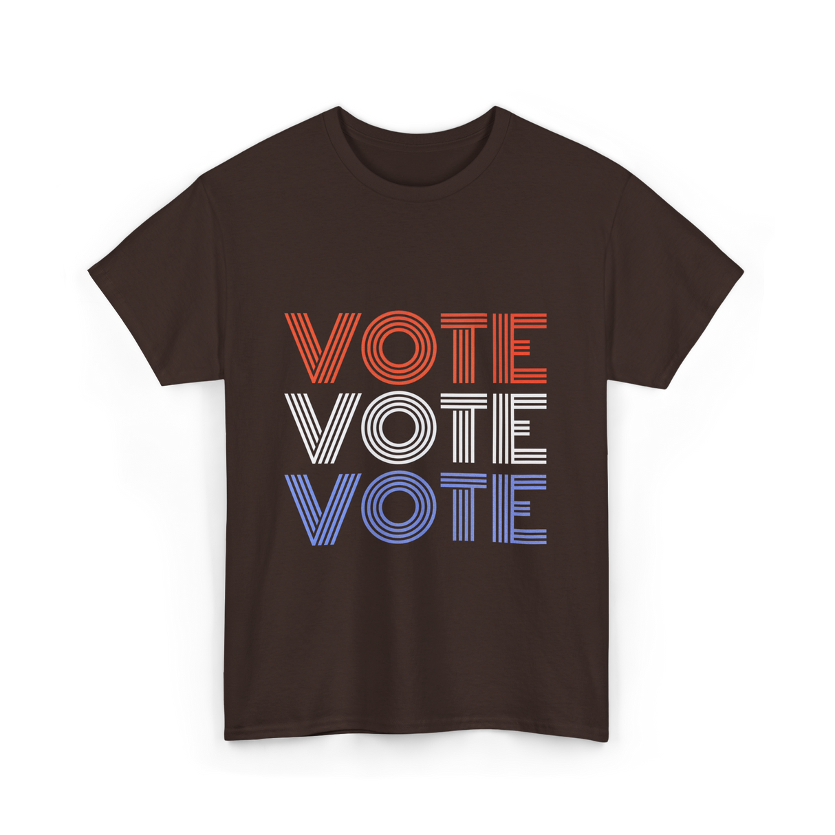 Vote Vote Vote Election Patriotic T-Shirt - Dark Chocolate