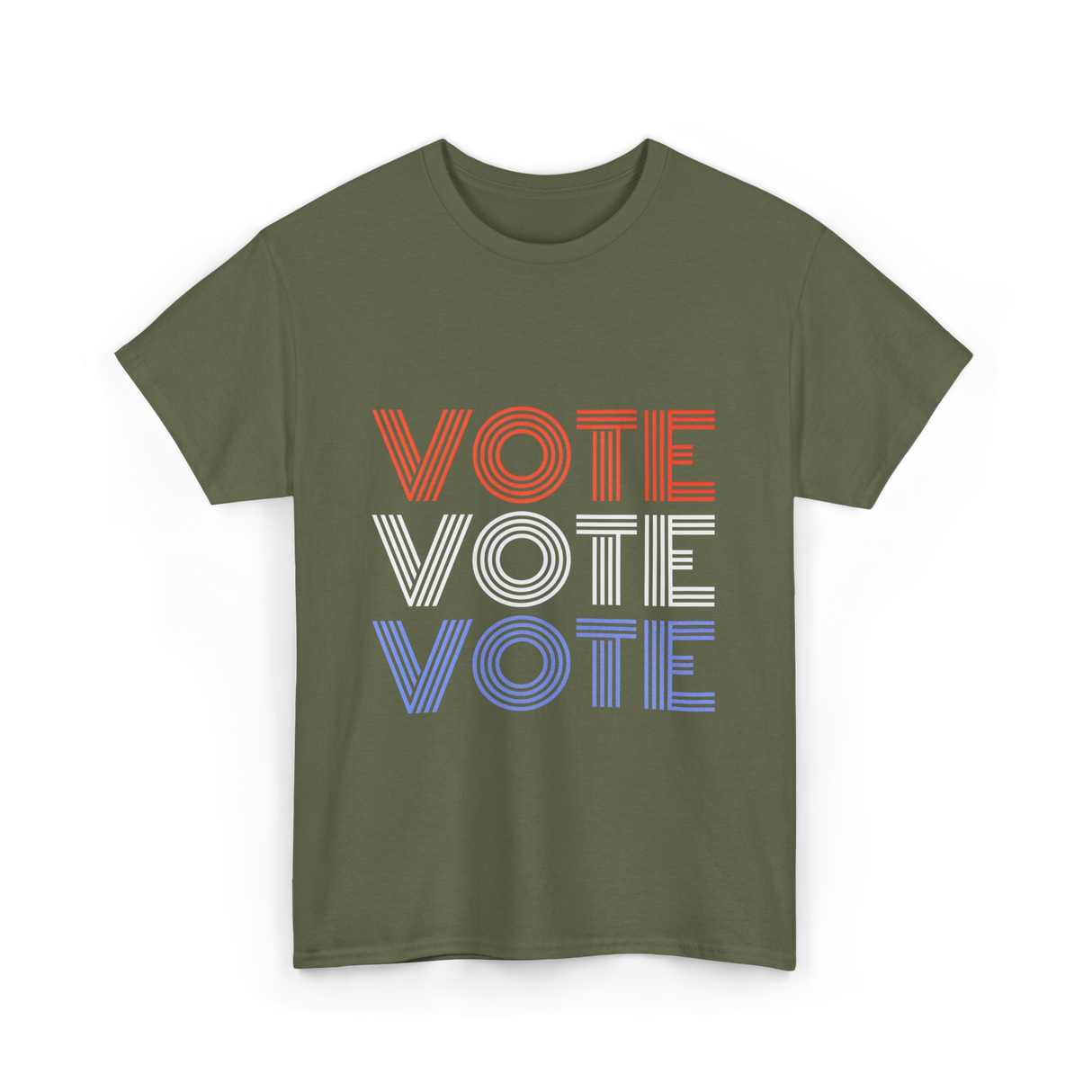 Vote Vote Vote Election Patriotic T-Shirt - Military Green