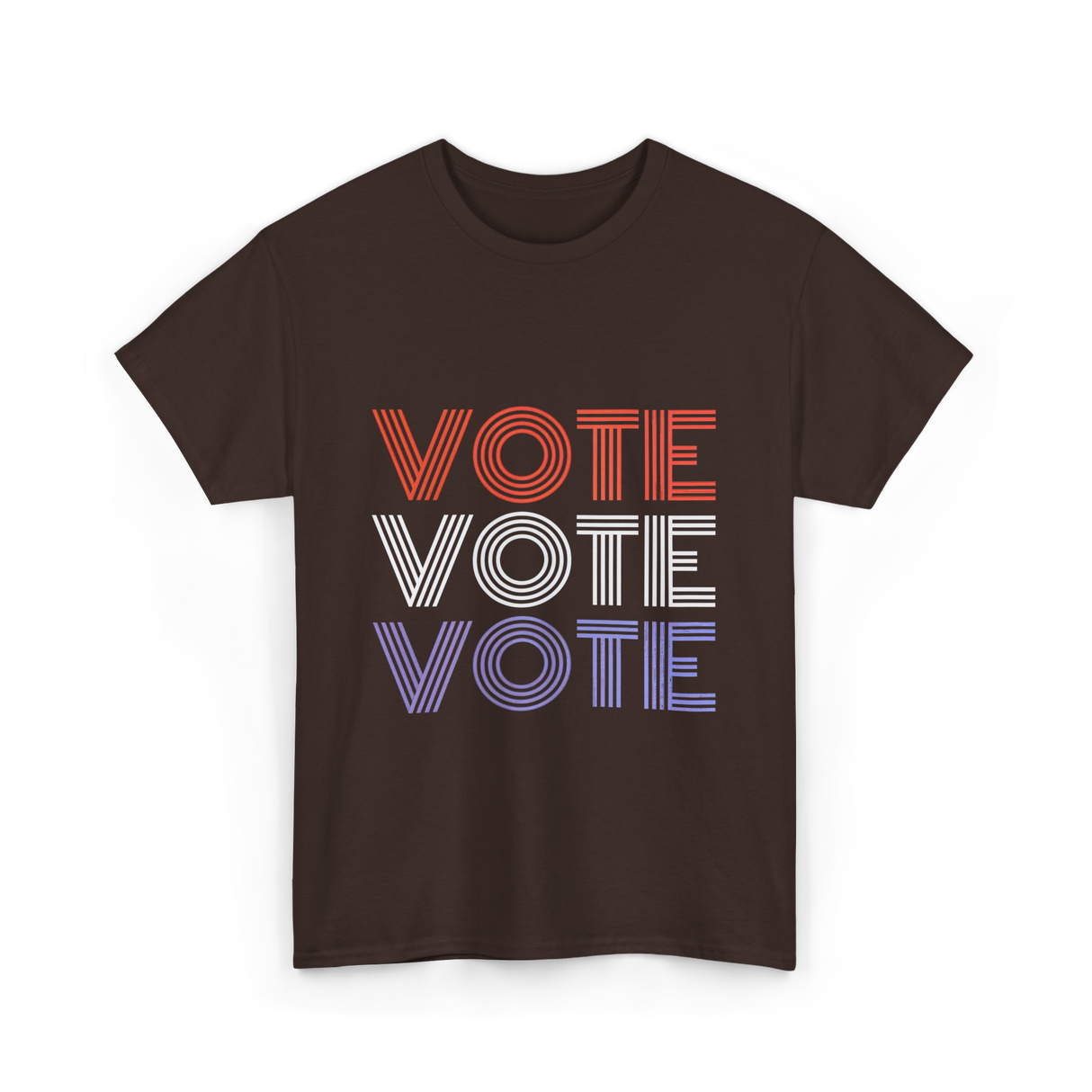 Vote Vote Vote Election Voter T-Shirt - Dark Chocolate