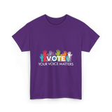 Vote Your Voice Matters Advocacy T-Shirt - Purple