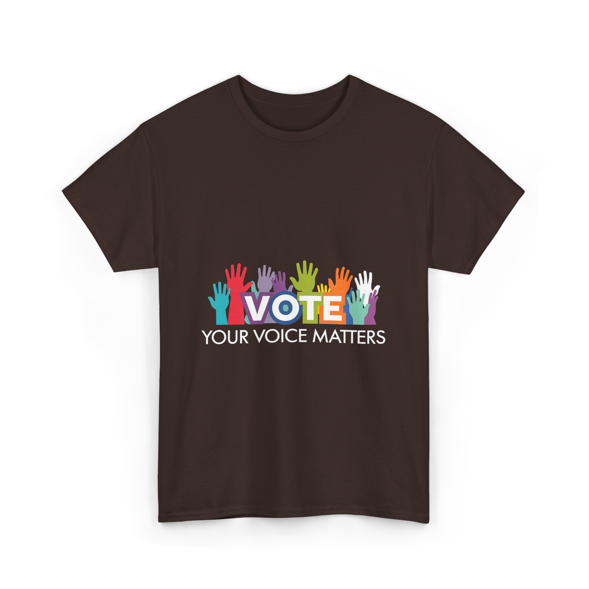 Vote Your Voice Matters Advocacy T-Shirt - Dark Chocolate