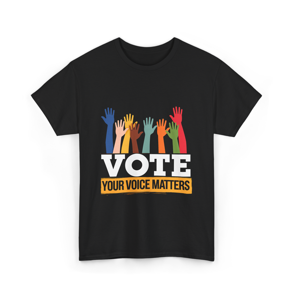 Vote Your Voice Matters Participation T-Shirt - Black