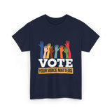 Vote Your Voice Matters Participation T-Shirt - Navy