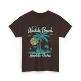 Waikiki Beach Honolulu Hawaii T-Shirt - Dark Chocolate