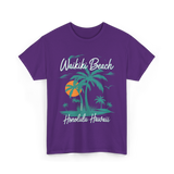 Waikiki Beach Honolulu Hawaii T-Shirt - Purple