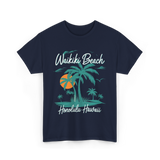 Waikiki Beach Honolulu Hawaii T-Shirt - Navy