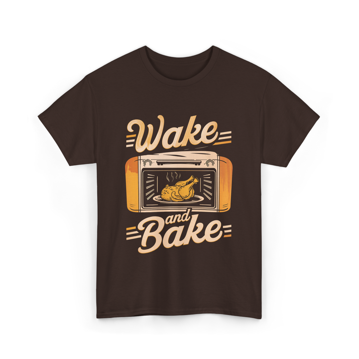 Wake and Bake Cooking Chef T-Shirt - Dark Chocolate