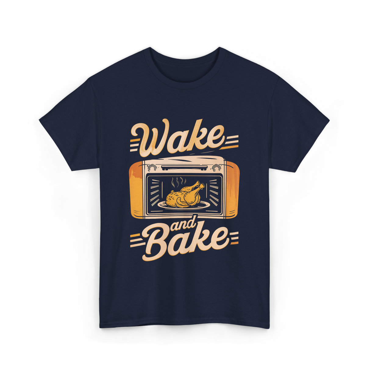 Wake and Bake Cooking Chef T-Shirt - Navy