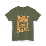 Wake and Bake Cooking T-Shirt - Military Green