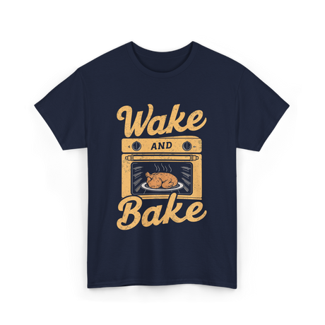 Wake Bake Cooking Meal Feast T-Shirt - Navy