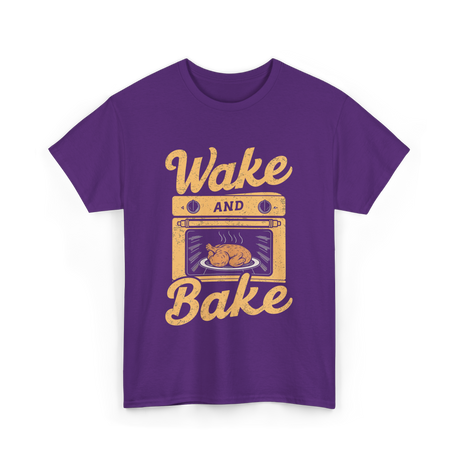 Wake Bake Cooking Meal Feast T-Shirt - Purple