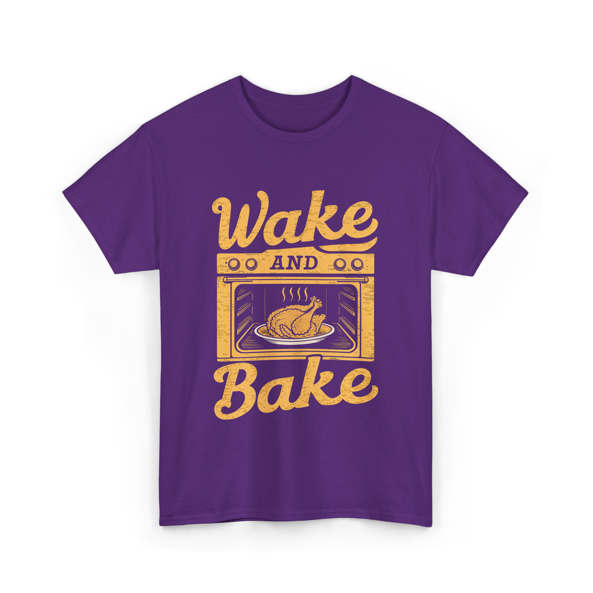 Wake Bake Turkey Feast Thanksgiving T-Shirt - Purple