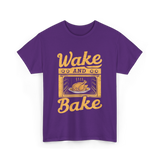 Wake Bake Turkey Feast Thanksgiving T-Shirt - Purple