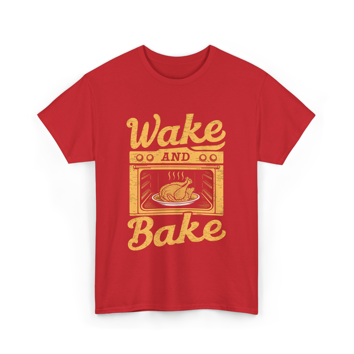 Wake Bake Turkey Feast Thanksgiving T-Shirt - Red