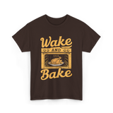 Wake Bake Turkey Feast Thanksgiving T-Shirt - Dark Chocolate