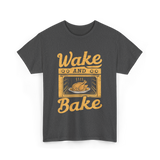 Wake Bake Turkey Feast Thanksgiving T-Shirt - Dark Heather