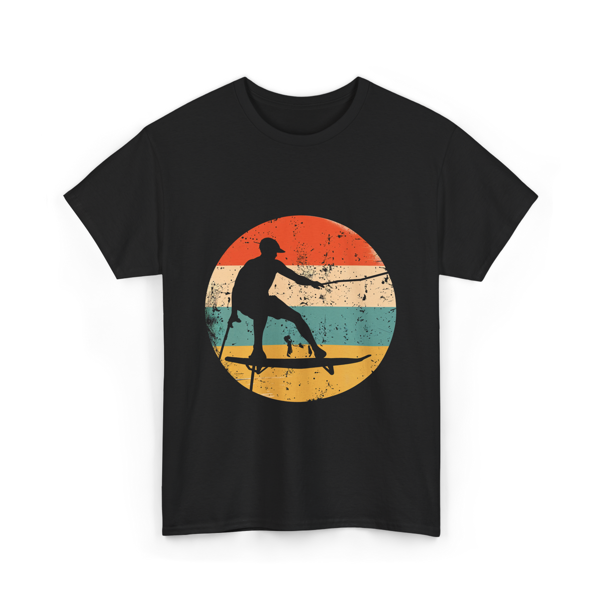 Wakeboarding Retro Wakeboarder T-Shirt - Black